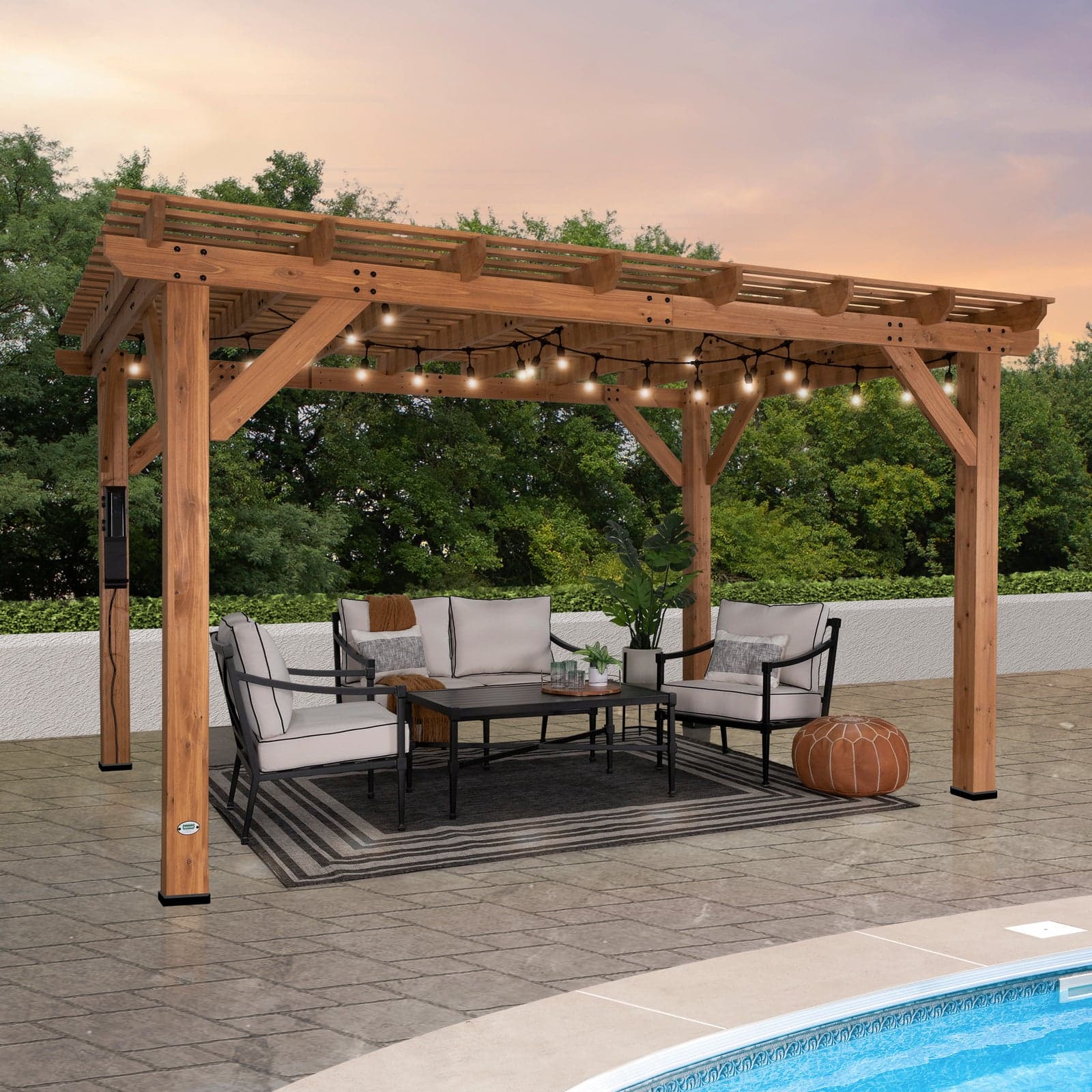 Pergola Portofino 18×12 — aluminium blanc pur