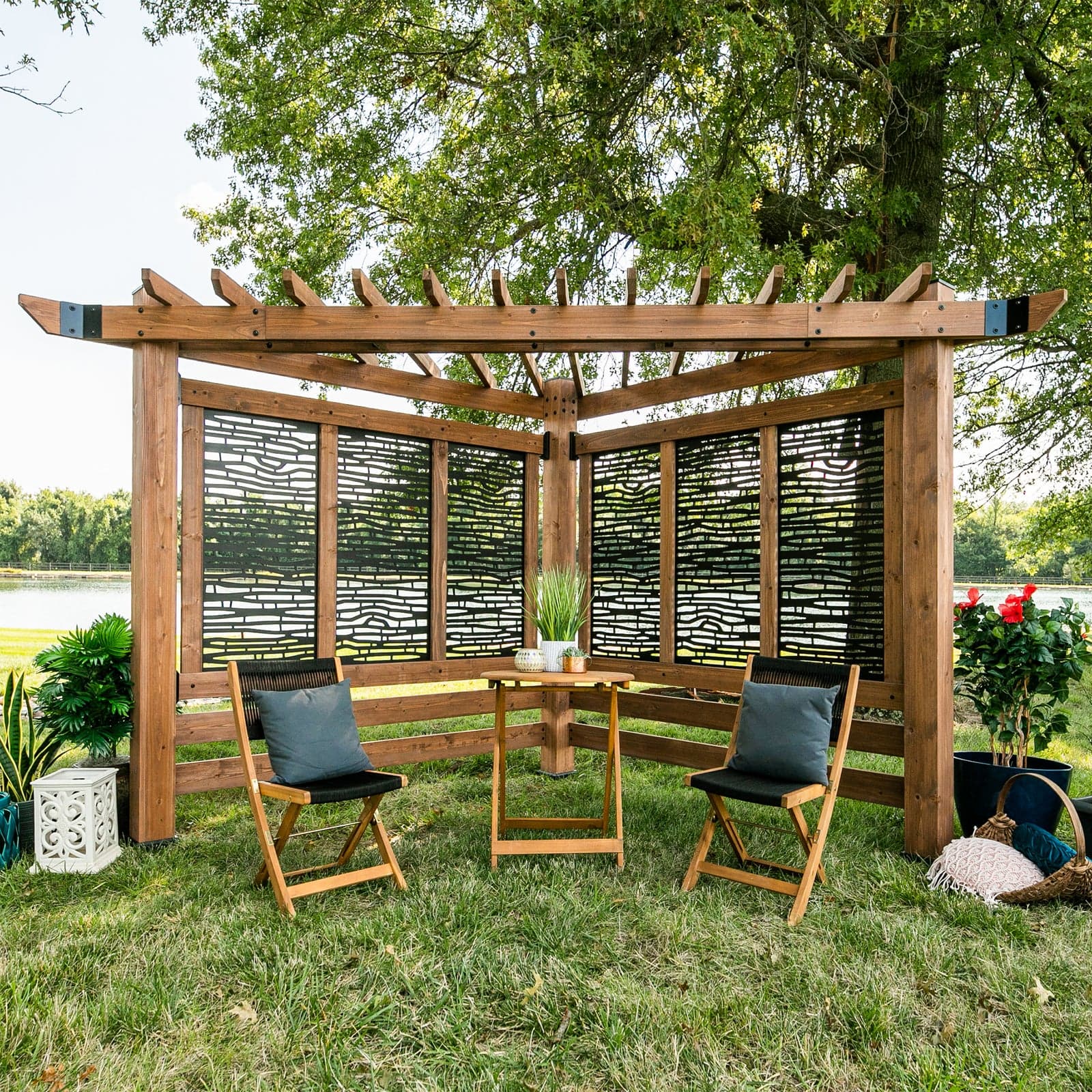 Pergola Biarritz 12×10 — acier blanc pur