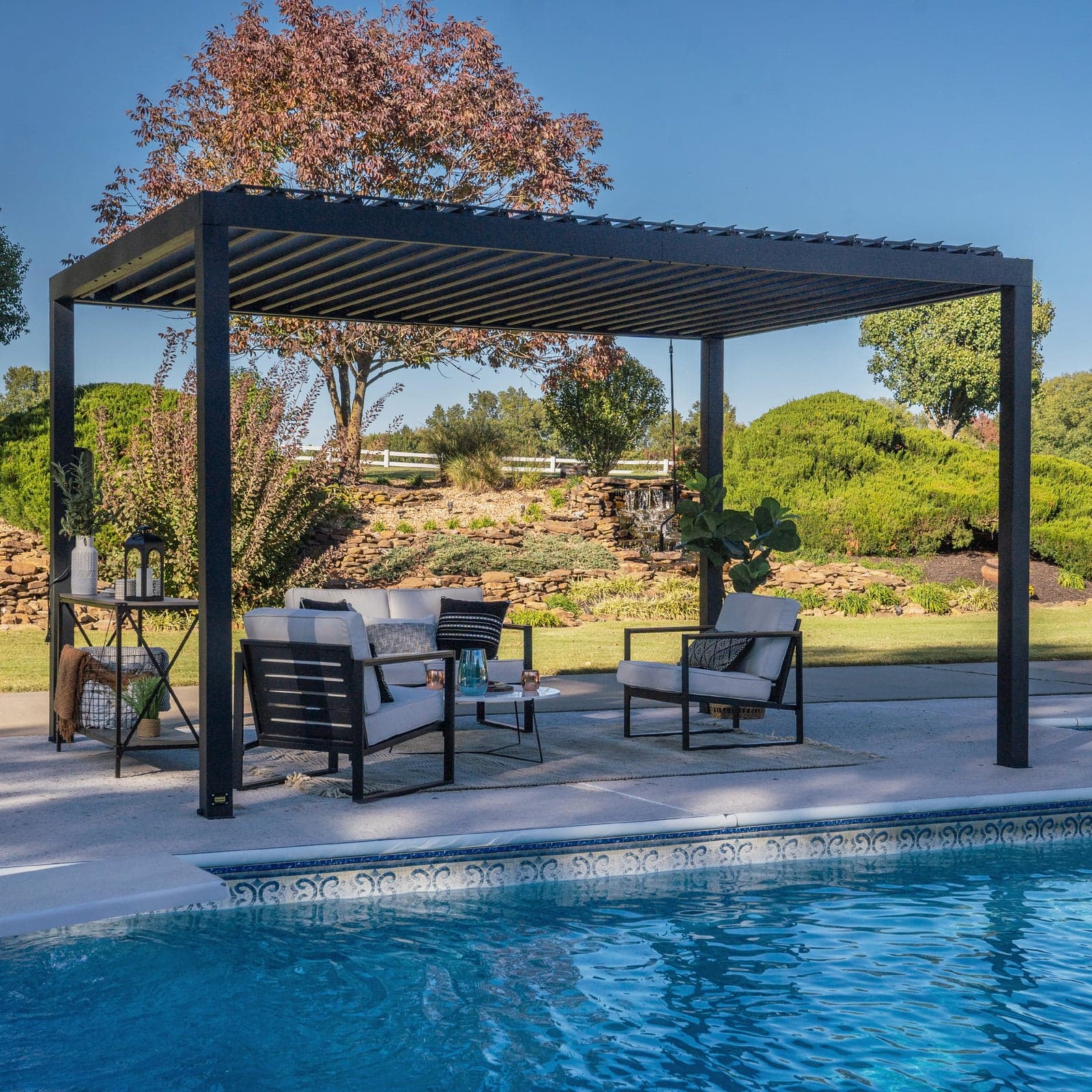 Pergola Sarasota 14×10 — Lames orientables — vue principale