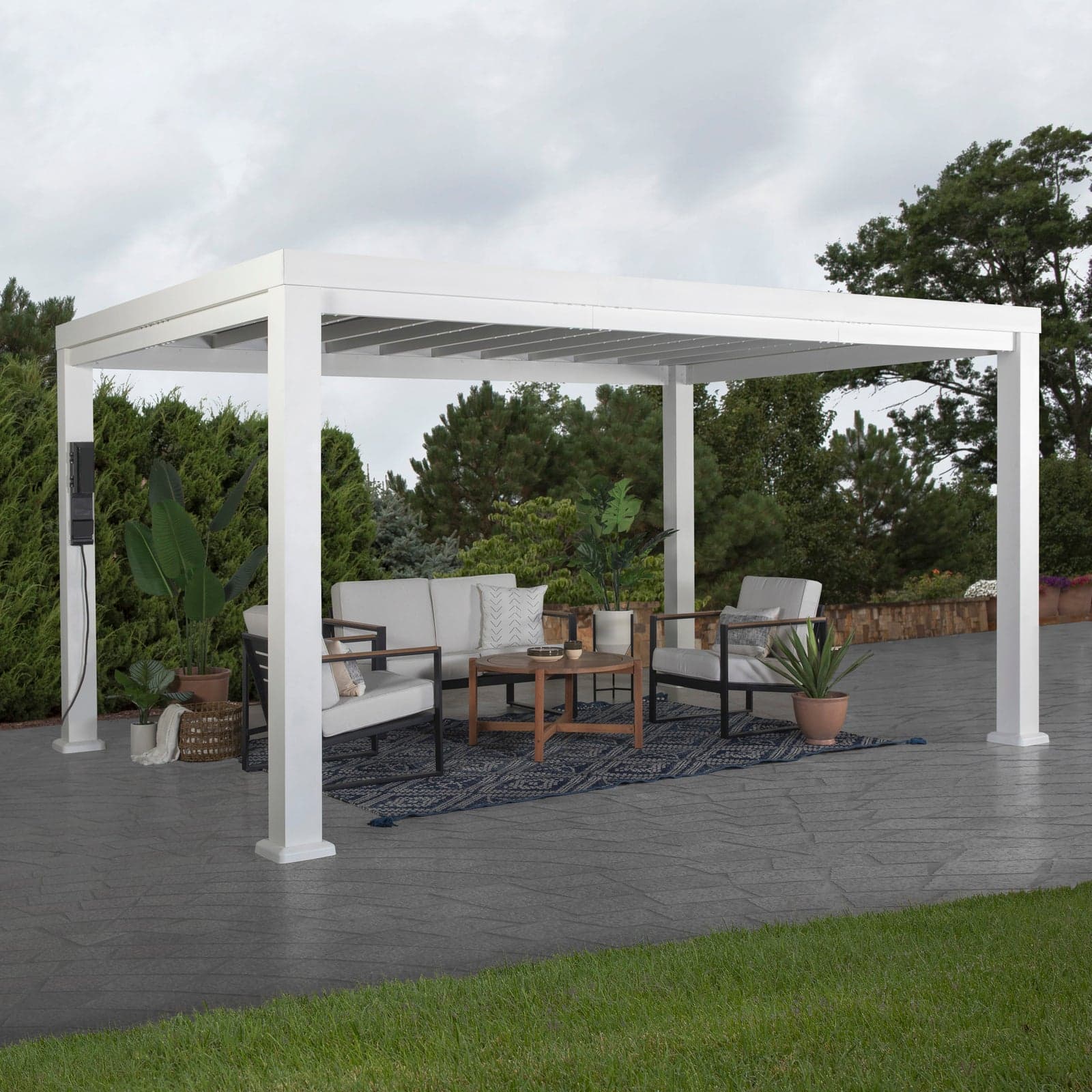 Pergola Windham 14×10 — Voile d'ombrage